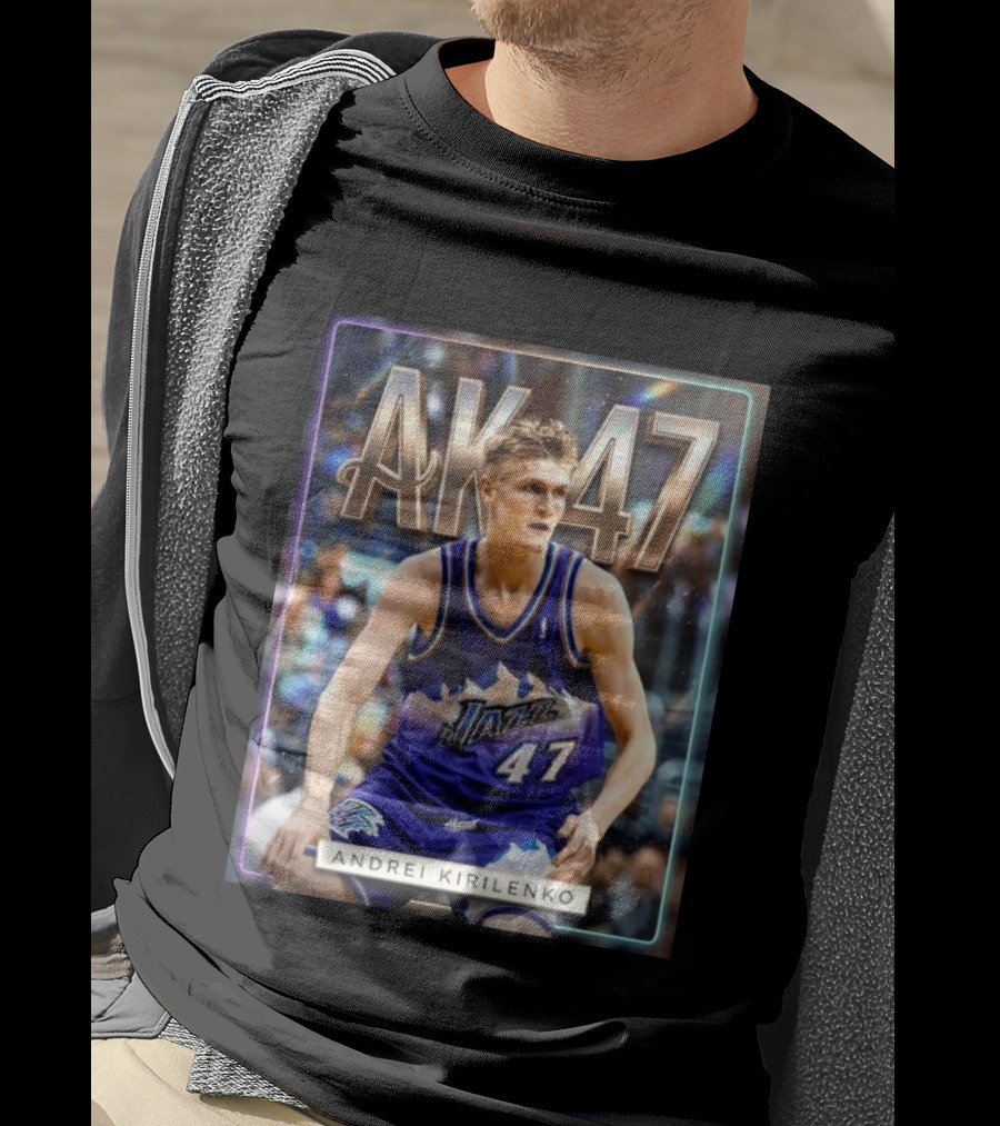 AK 47 Andrei Kirilenko Utah Jazz NBA Basketball Legends T-Shirt