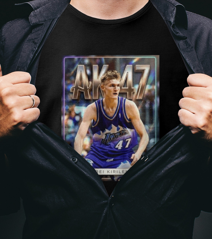 AK 47 Andrei Kirilenko Utah Jazz NBA Basketball Legends T-Shirt
