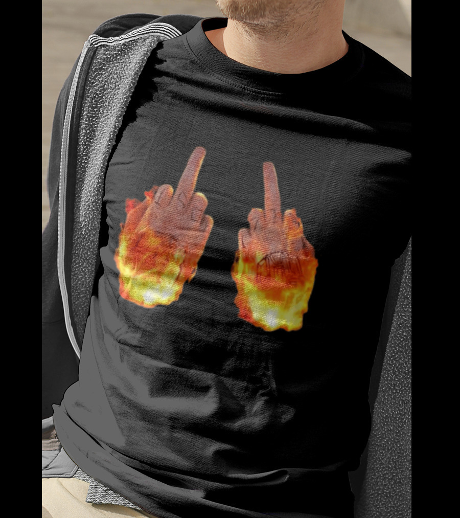 Sid The 3Rd Middle Fingers Flaming Gesture T-Shirt