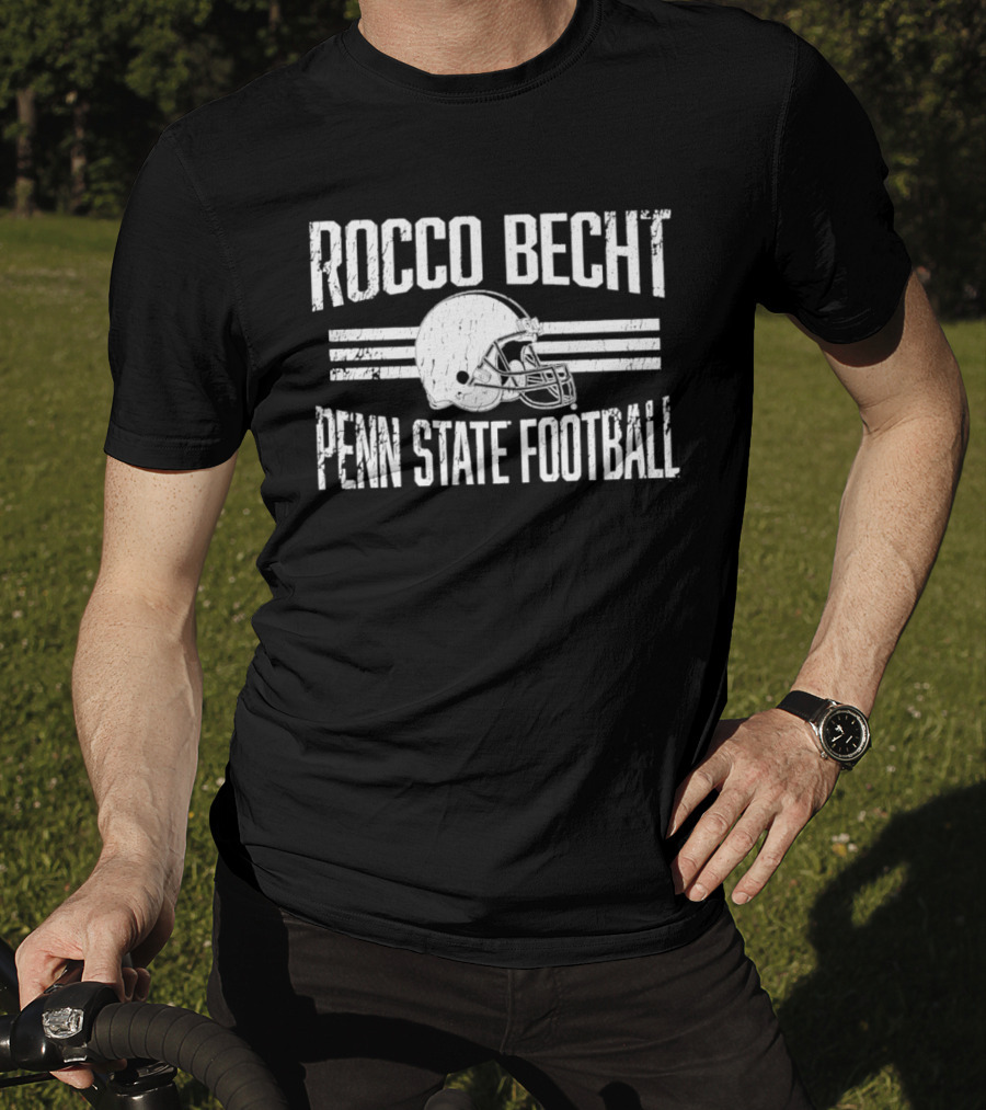 Rocco Becht Penn State Football Distressed Helmet T-Shirt