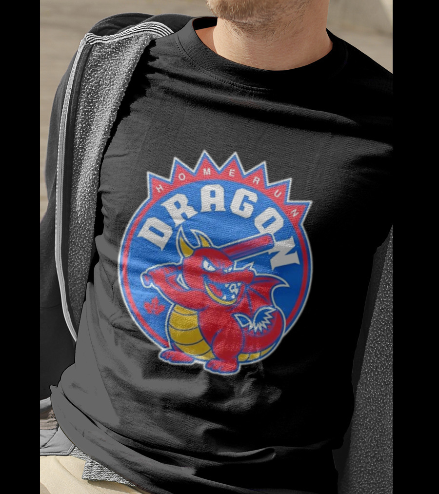 Homerun Dragon Toronto Blue Jays Batter With Red Bat And Maple Leaf T-Shirt