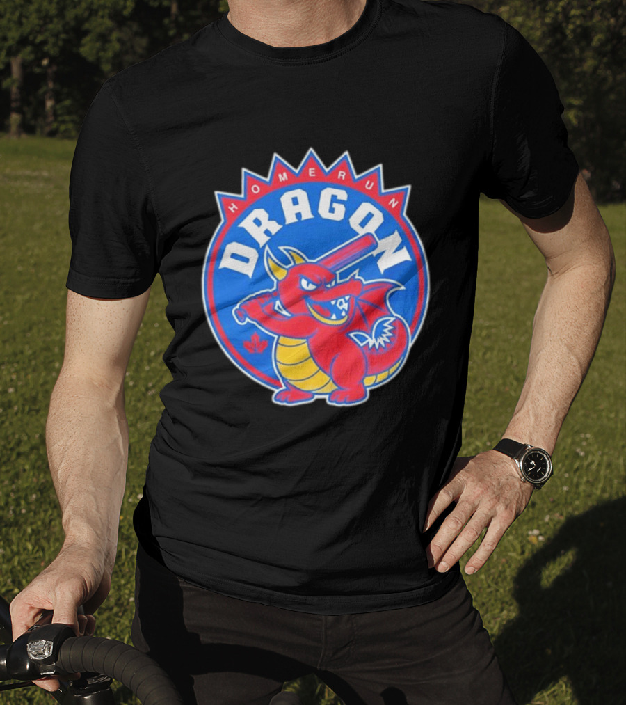 Homerun Dragon Toronto Blue Jays Batter With Red Bat And Maple Leaf T-Shirt