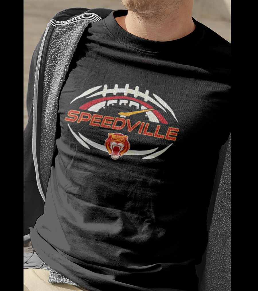Speedville Tiger Speedometer Football Performance Training Icon Sports T-Shirt