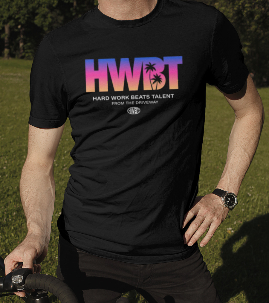 Hwbt Store Miami Sunset Hard Work Beats Talent Oversized T-Shirt
