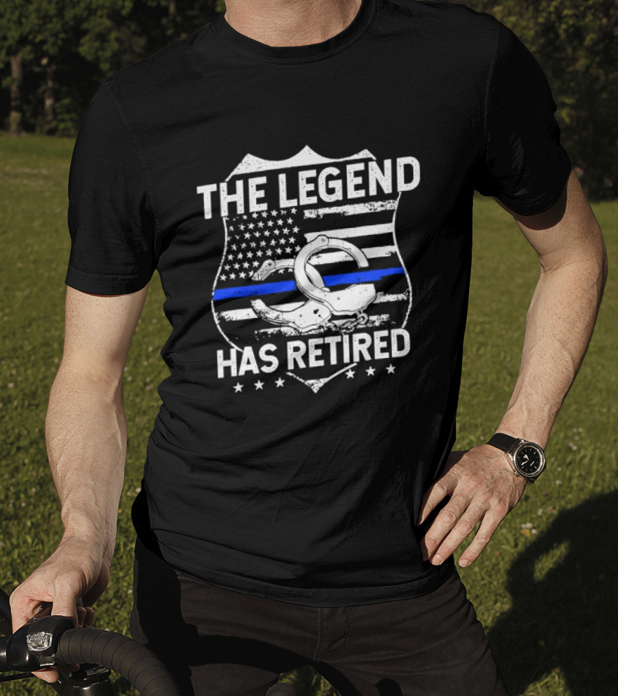 The Legend Has Retired Thin Blue Line Police T-Shirt