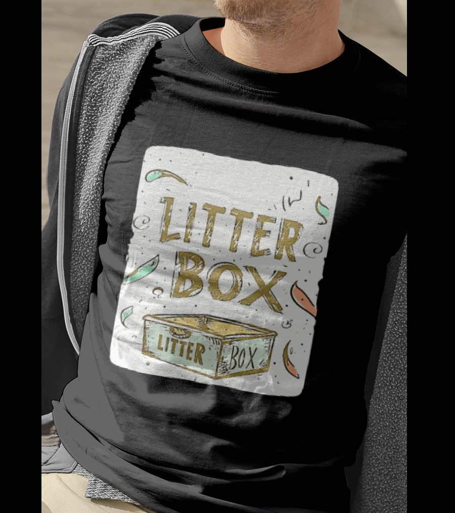 Litter Box Cat Pet Kitten Animal Fun Artwork With Litter Box T-Shirt