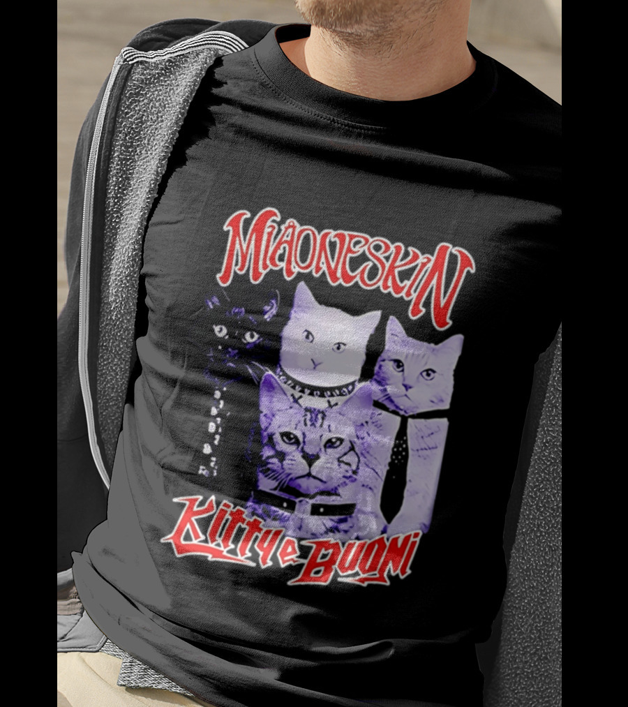 Miaoneskin Kitty E Buoni Maneskin Cats Band T-Shirt