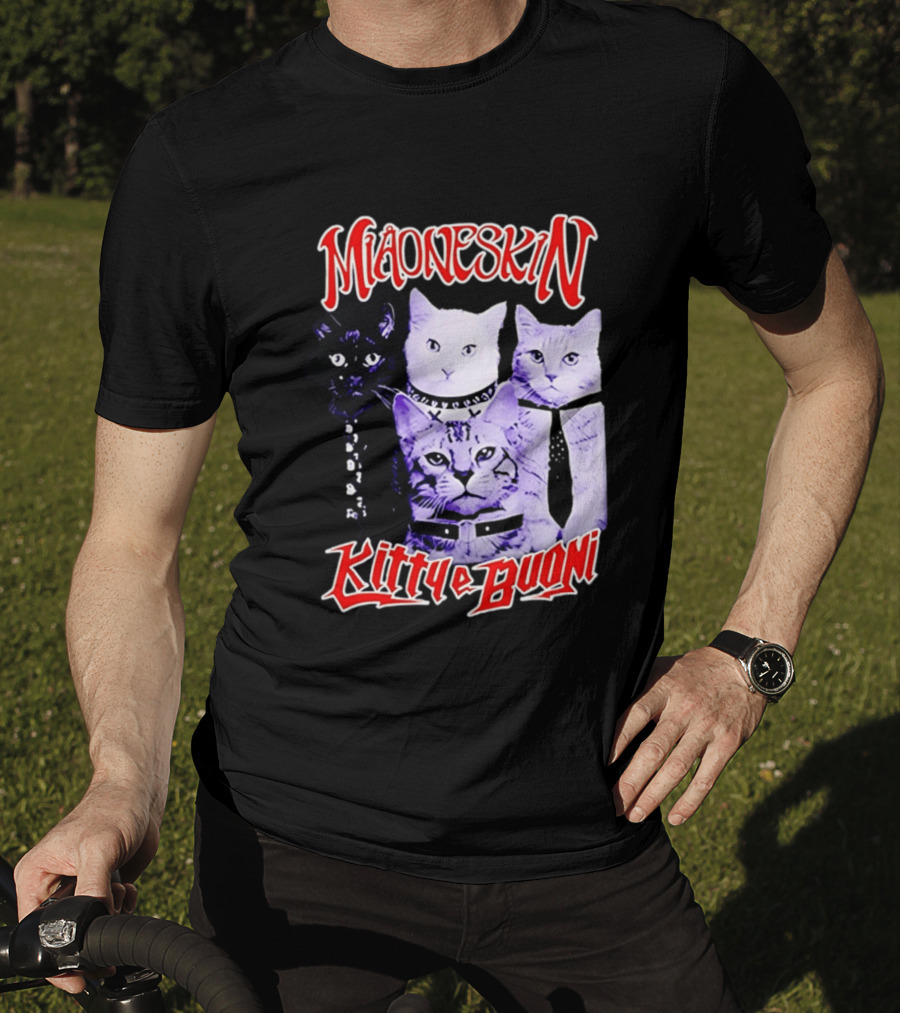 Miaoneskin Kitty E Buoni Maneskin Cats Band T-Shirt