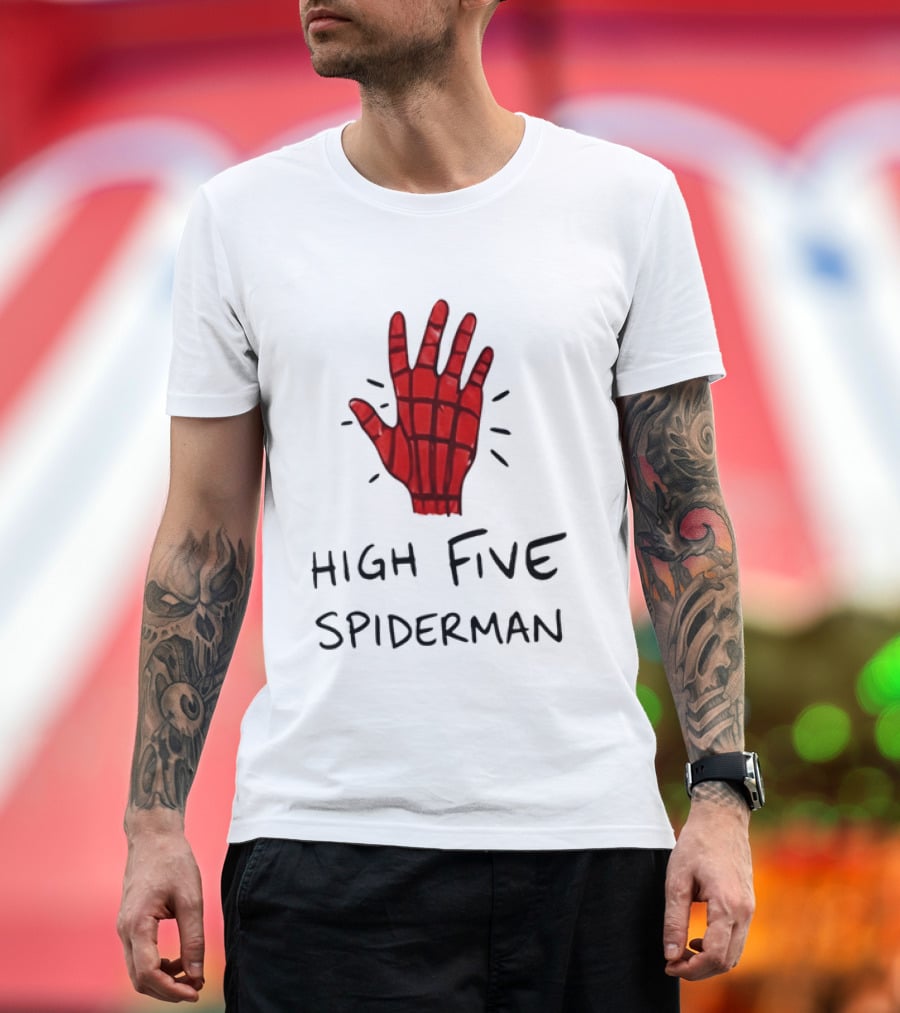High Five Spiderman Marvel Superhero Comic Book T-Shirt