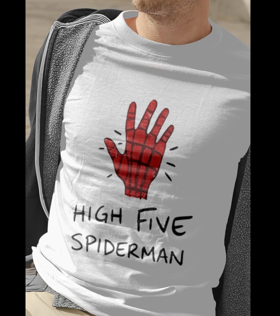 High Five Spiderman Marvel Superhero Comic Book T-Shirt