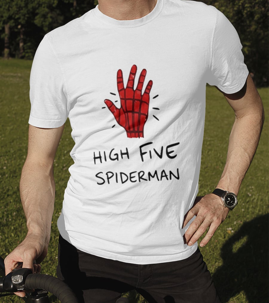 High Five Spiderman Marvel Superhero Comic Book T-Shirt