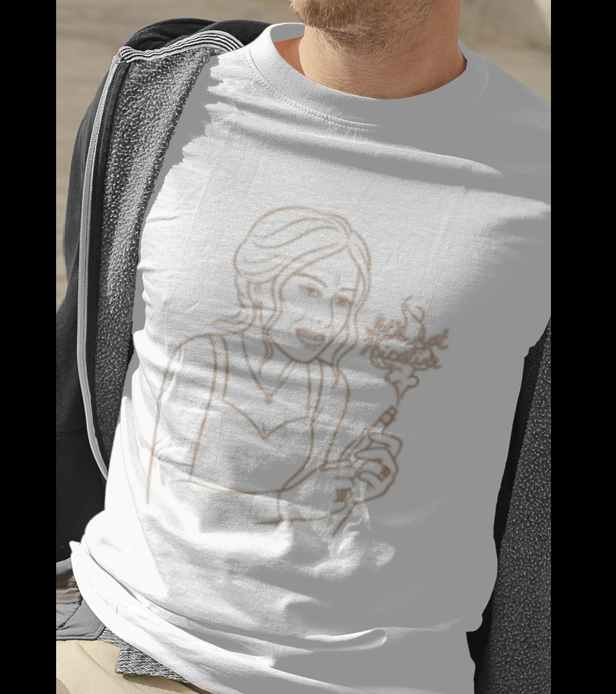 Mainfactor Store Jinkx Monsoon It's Not Nicotine Line Art Sketch T-Shirt