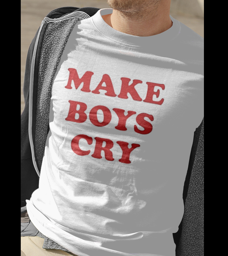 Make Boys Cry Aesthetic Y2K Trendy Red T-Shirt