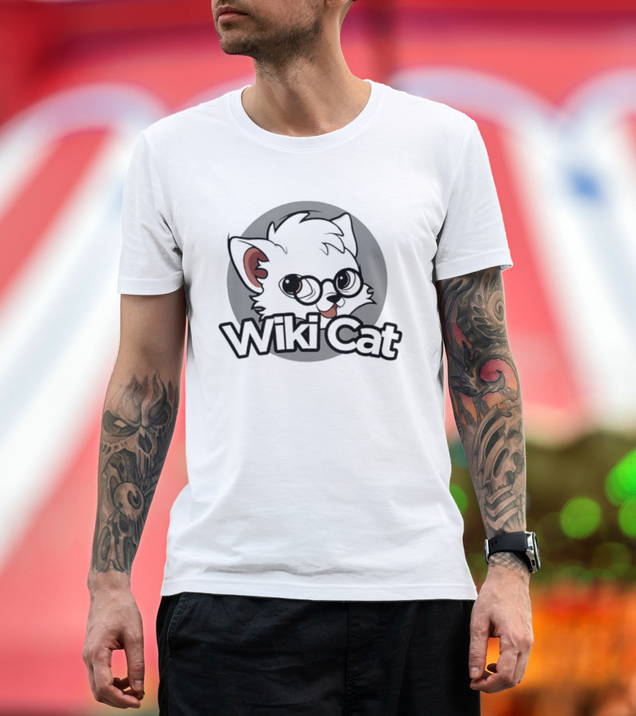 Wiki Cat Feline Character With Glasses T-Shirt