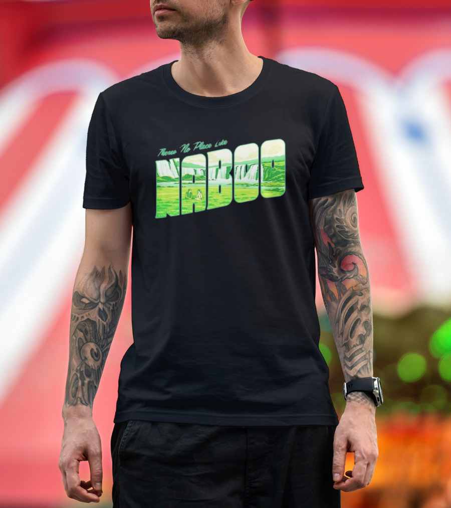 Anakin Skywalker Padme Amidala Star Wars There Is No Place Like Naboo Scenic Waterfalls T-Shirt