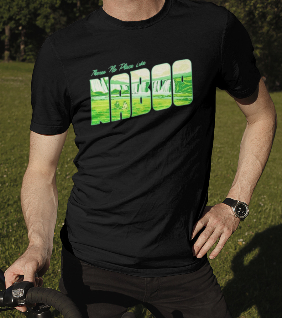 Anakin Skywalker Padme Amidala Star Wars There Is No Place Like Naboo Scenic Waterfalls T-Shirt