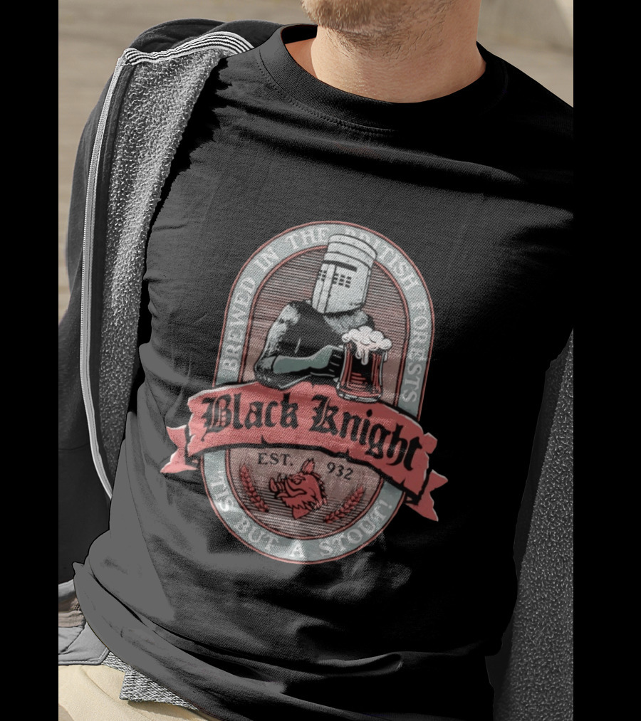 Brewed In The British Forests Black Knight Est 932 'Tis But A Stout T-Shirt