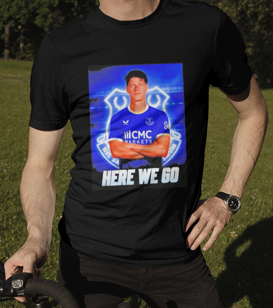 Christian Norgaard Everton Transfer Announcement Here We Go T-Shirt