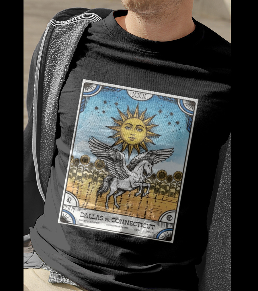 Dallas Vs Connecticut August 2 6pm CT College Park Center ESPN Disney Sunflower Pegasus Sun T-Shirt