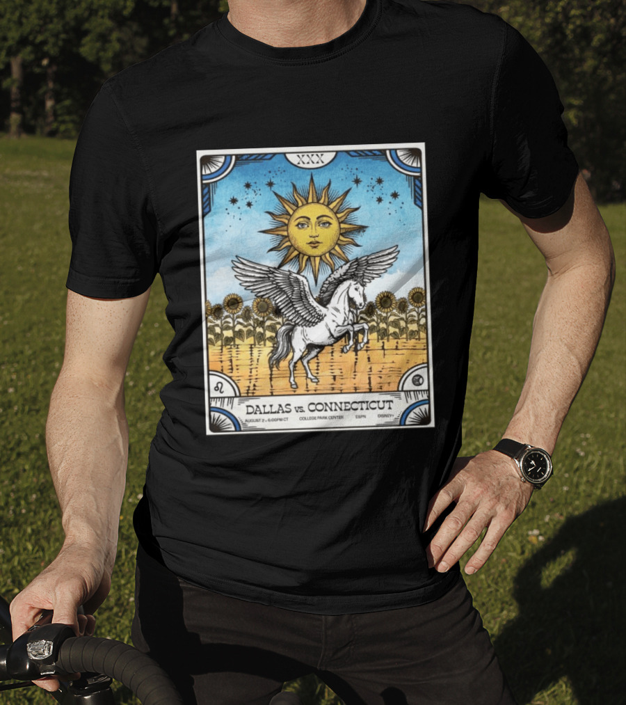 Dallas Vs Connecticut August 2 6pm CT College Park Center ESPN Disney Sunflower Pegasus Sun T-Shirt