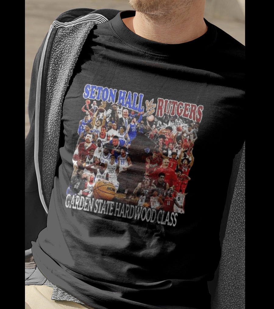 Seton Hall Vs Rutgers Garden State Hardwood Classic Basketball Showdown T-Shirt