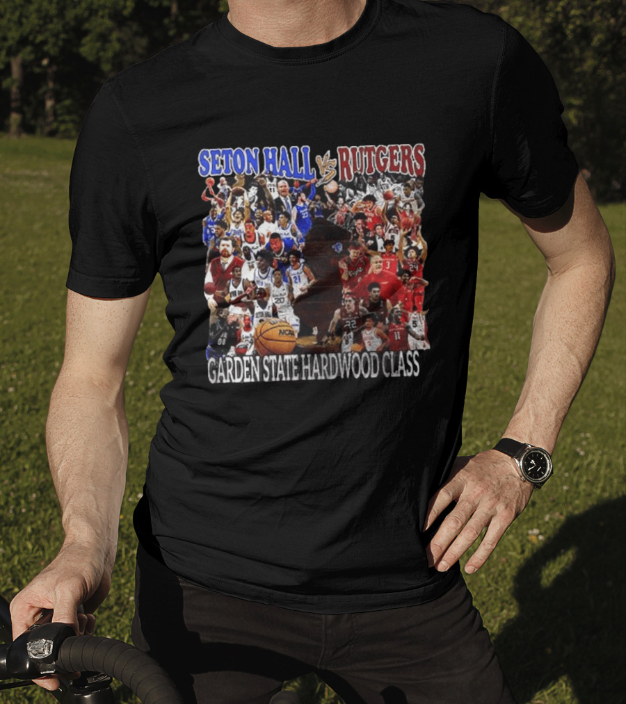 Seton Hall Vs Rutgers Garden State Hardwood Classic Basketball Showdown T-Shirt