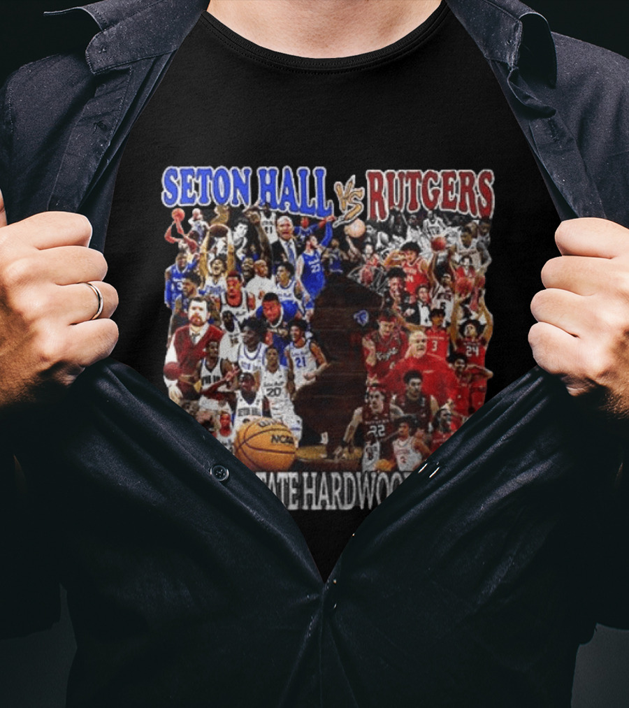 Seton Hall Vs Rutgers Garden State Hardwood Classic Basketball Showdown T-Shirt