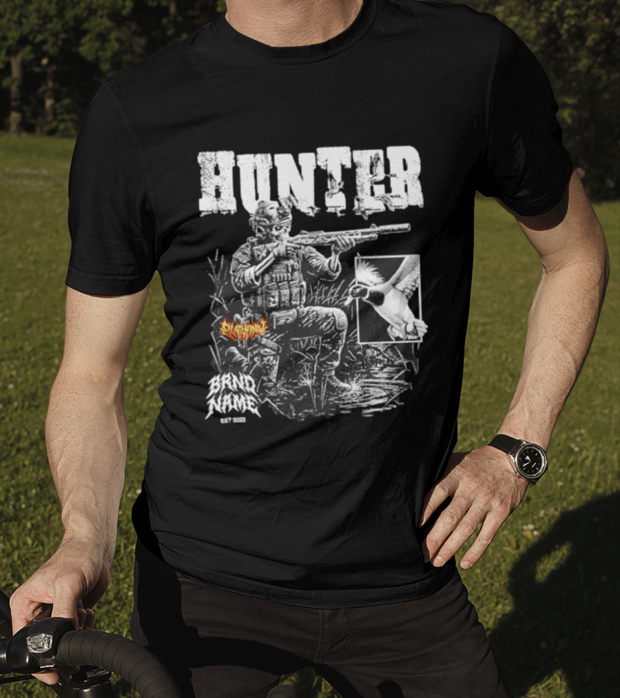 Skeleton Tactical Soldier Duck Hunting Hunter EST 2022 T-Shirt
