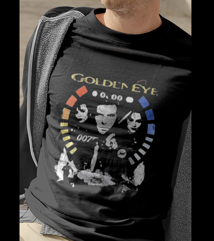 GoldenEye 007 James Bond Faces And Color Blocks T-Shirt