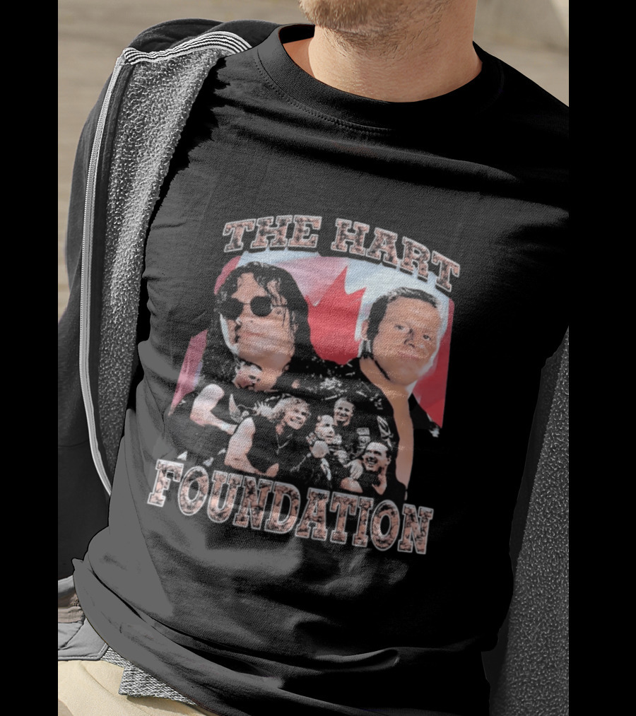 The Hart Foundation 1997 Wrestling Team Canada Flag T-Shirt