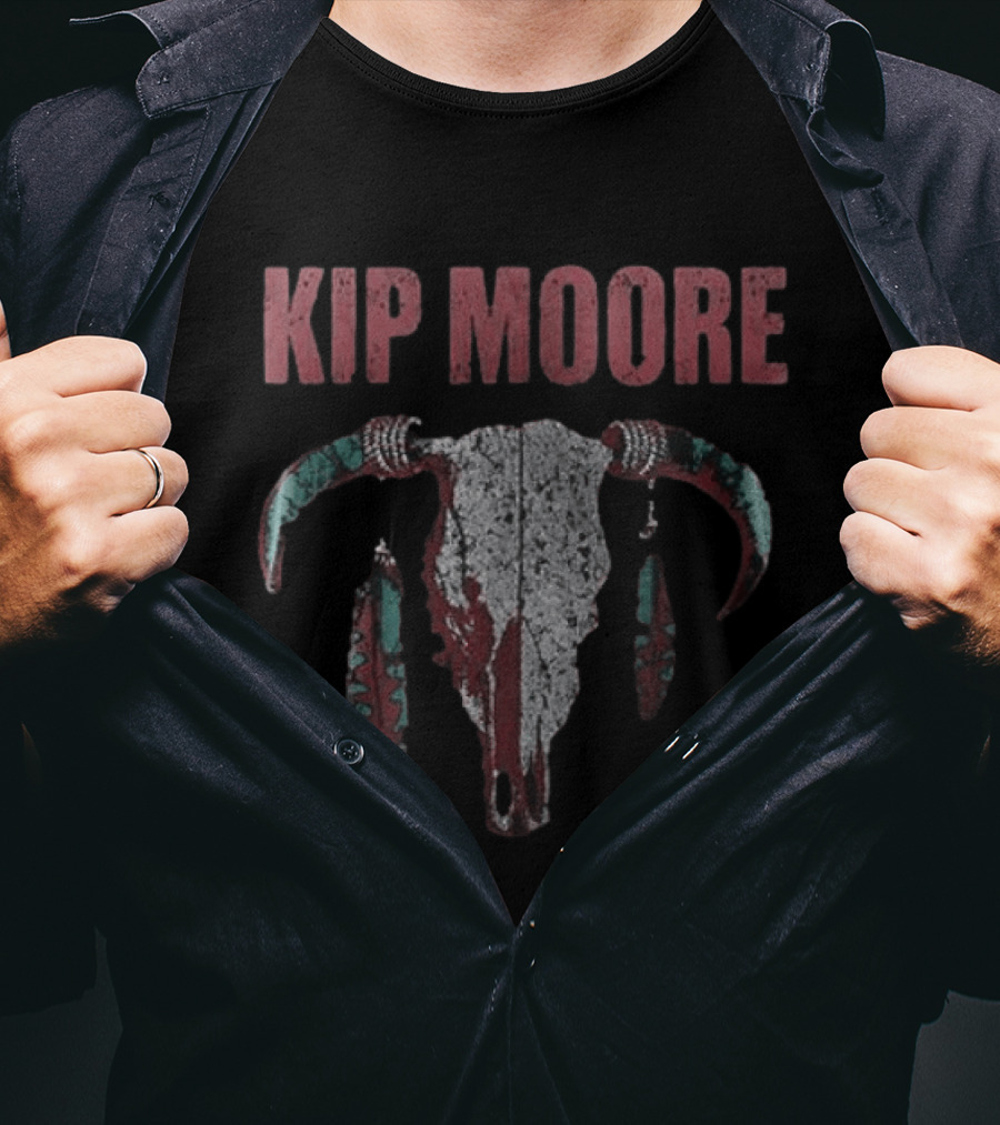 Kip Moore Rustic Bull Skull Tour Merch T-Shirt