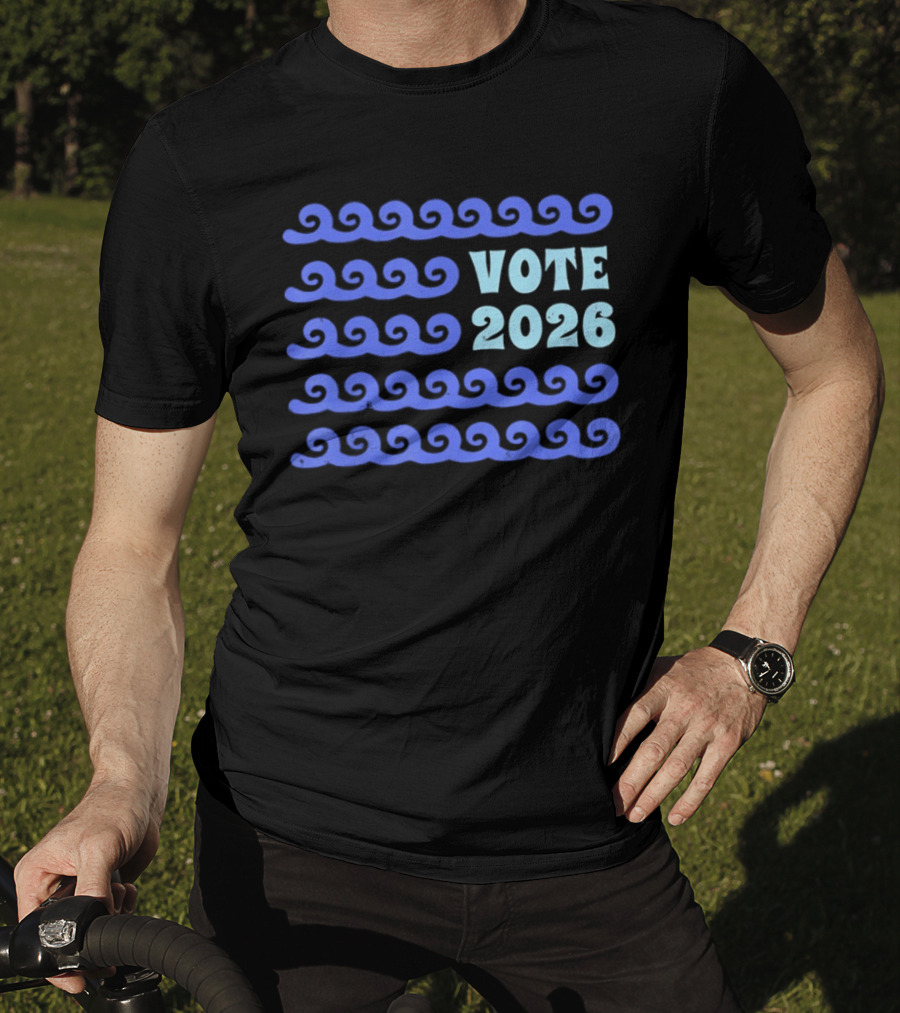 Vote 2026 Distressed Blue Wave Political Election T-Shirt