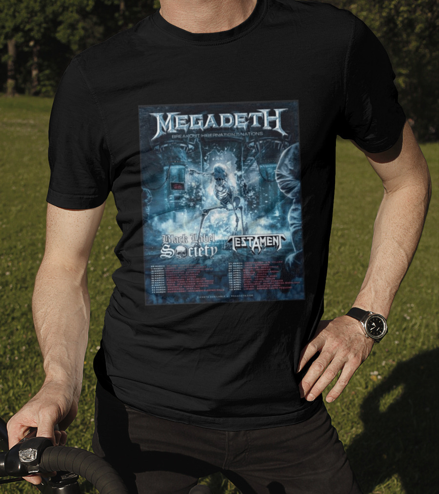 Megadeth Breakout Hibernation Nations Tour Black Label Society Testament T-Shirt