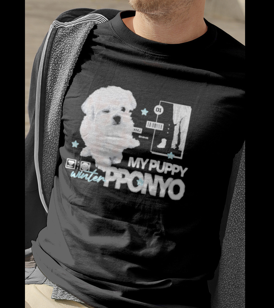 Winter Aespa My Puppy Pponyo KMJ Cute Dog T-Shirt