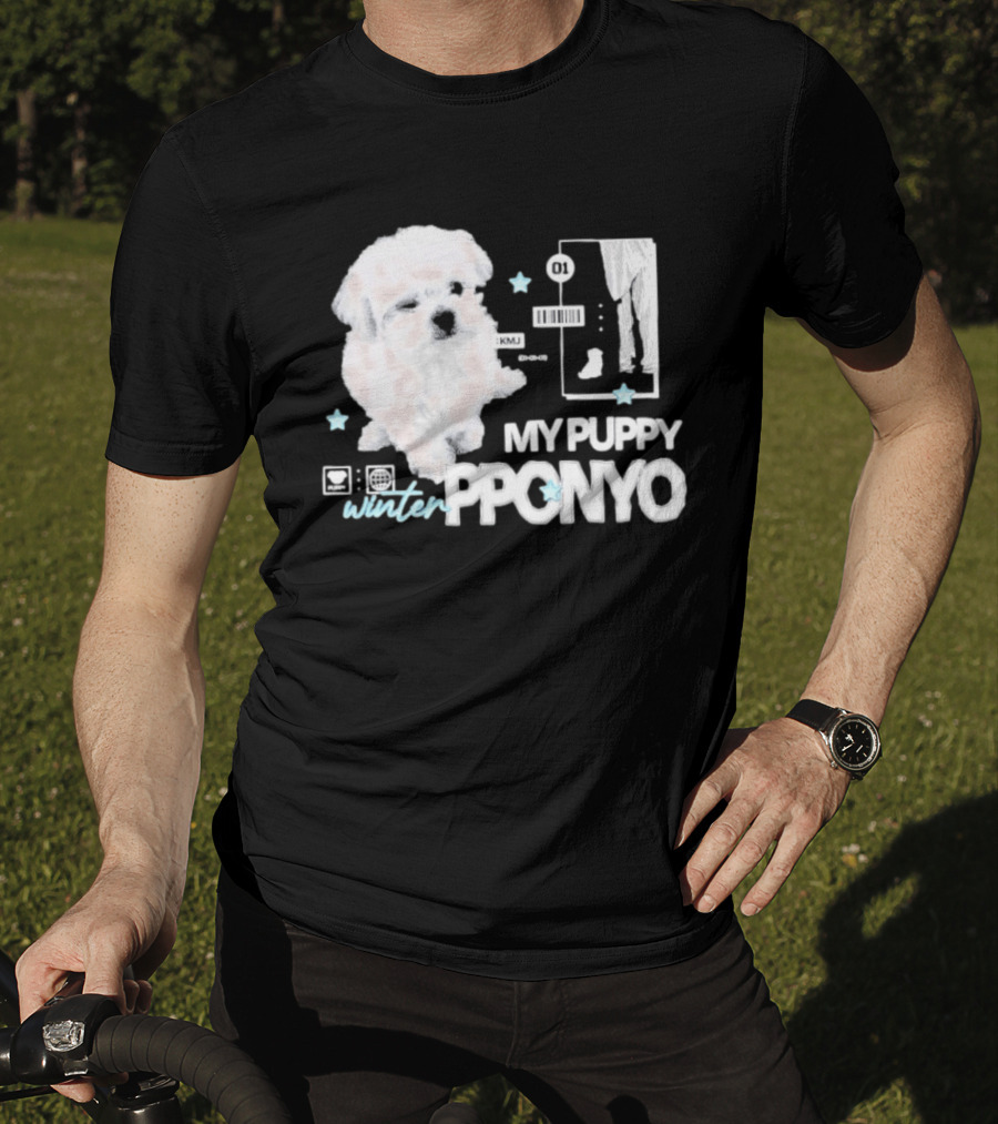 Winter Aespa My Puppy Pponyo KMJ Cute Dog T-Shirt