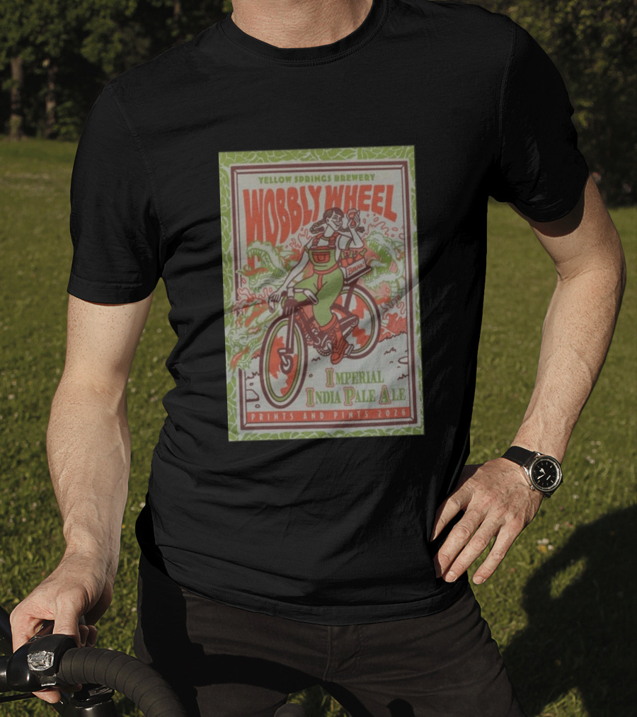 Yellow Springs Brewery Wobbly Wheel Imperial India Pale Ale Prints And Pints 2026 T-Shirt