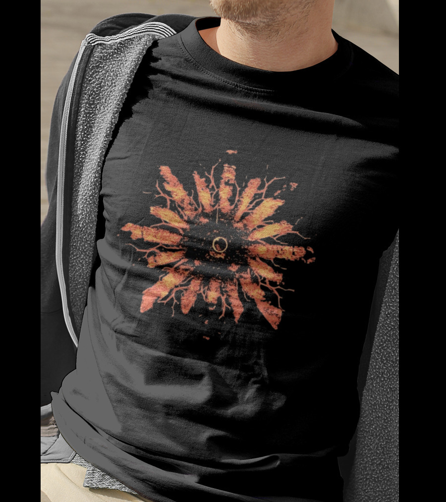 Orange Sun Root Nature Burst Roots Radiating Energy T-Shirt