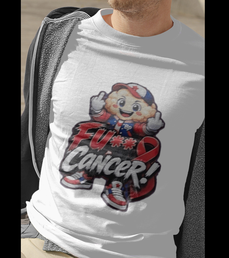Fu Cancer BP Kid With Awareness Ribbon Support T-Shirt
