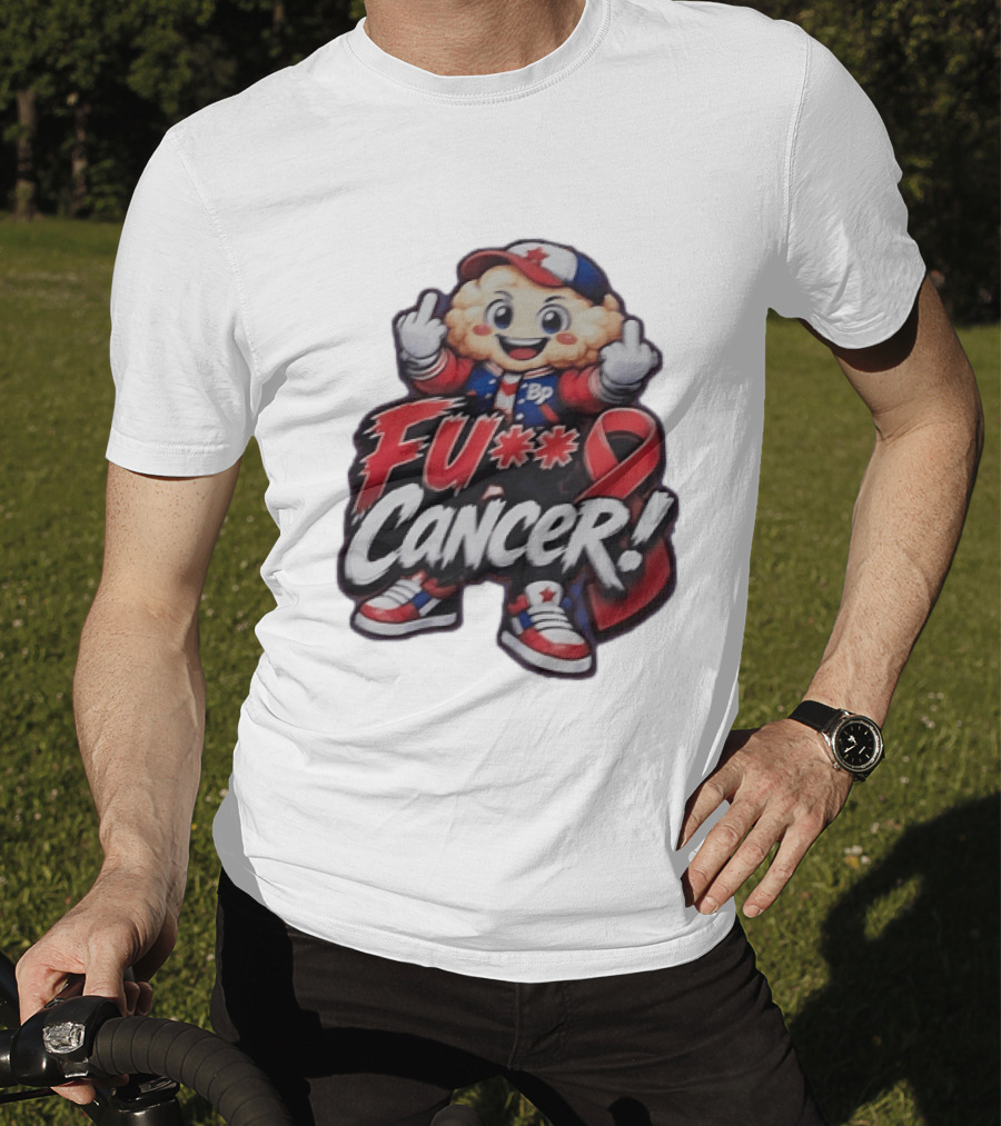 Fu Cancer BP Kid With Awareness Ribbon Support T-Shirt