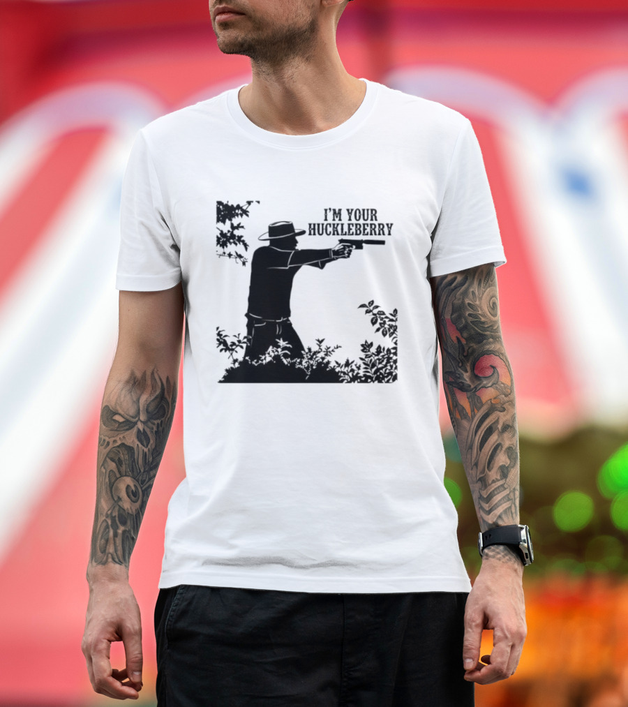 I'm Your Huckleberry Western Silhouette With Gun T-Shirt