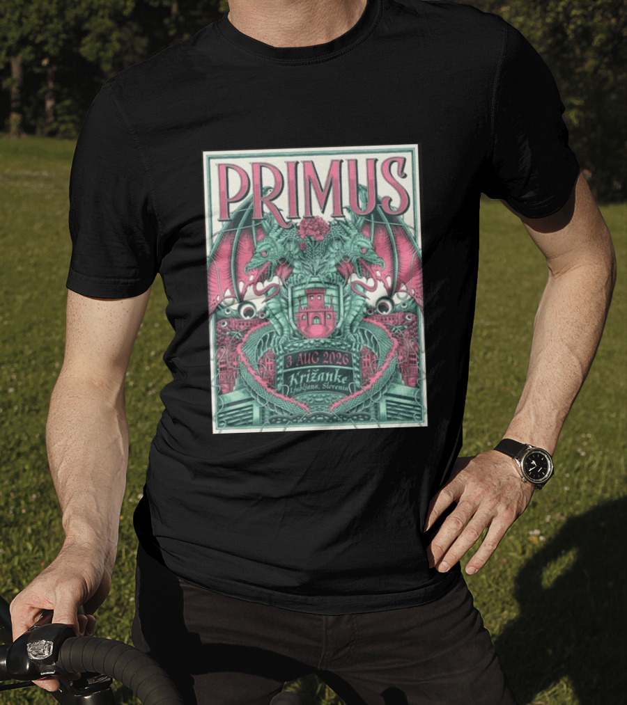 PRIMUS 3 Aug 2026 Križanke Ljubljana Slovenia Dragon T-Shirt