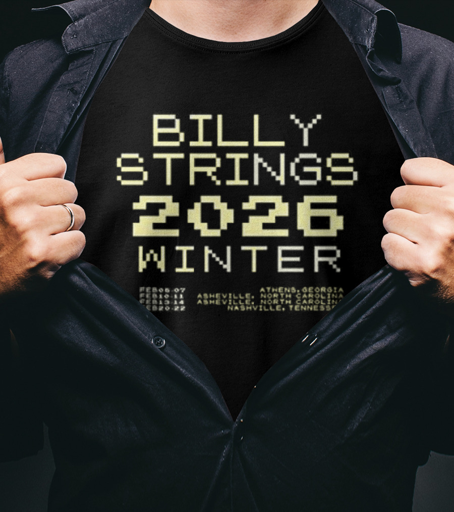 Billy Strings Winter 2026 Banjo Dates Schedule Pixel T-Shirt
