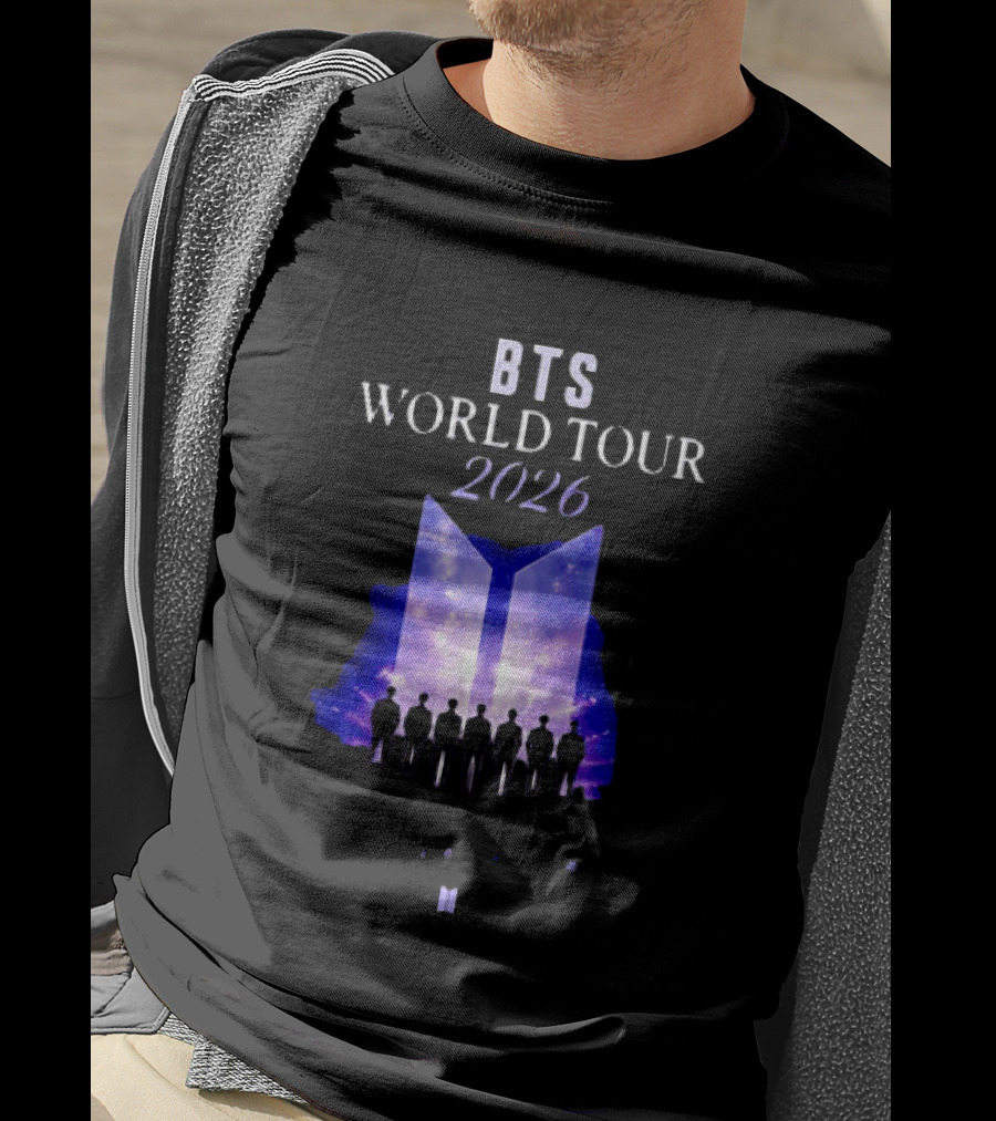 BTS World Tour 2026 Forever We Are Young Concert Silhouettes Galaxy T-Shirt