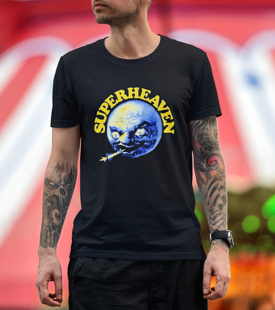 Superheaven Moon Rocket Alternative Rock Moon Face T-Shirt