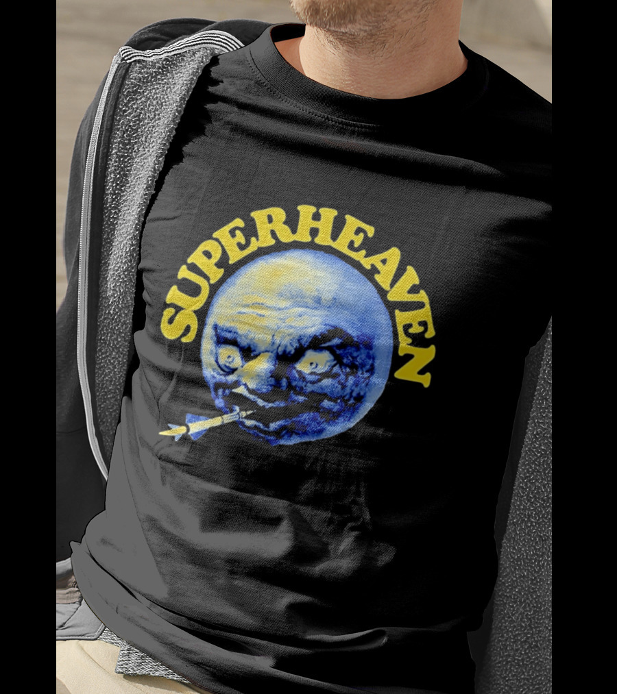 Superheaven Moon Rocket Alternative Rock Moon Face T-Shirt