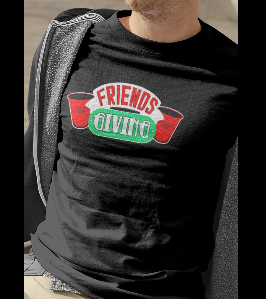 Friends Giving Red Solo Cup Party Thanksgiving Celebration T-Shirt