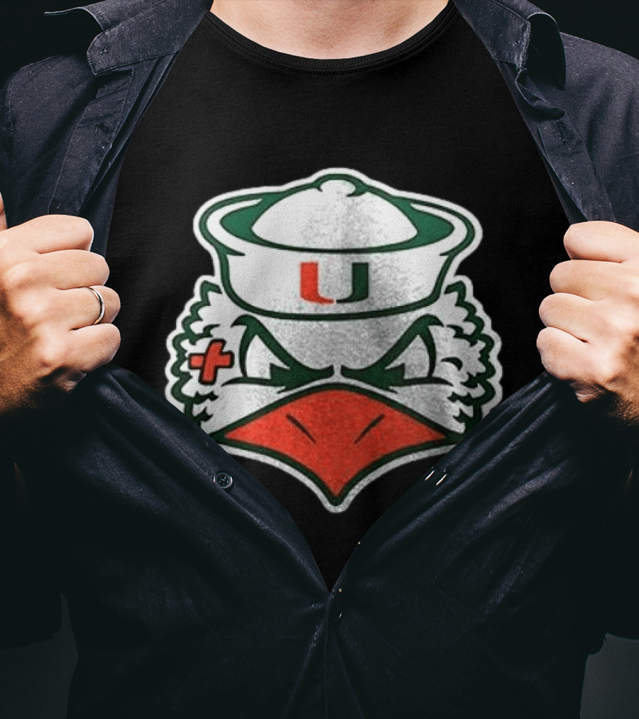 Miami Hurricanes Sebastian The Ibis Mascot U T-Shirt