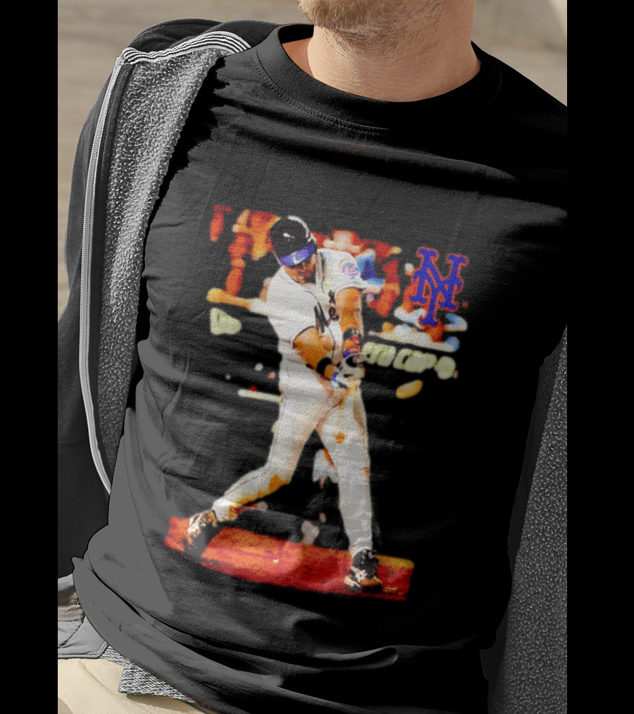 Mike Piazza New York Mets Batting Action MLB Player Swing T-Shirt