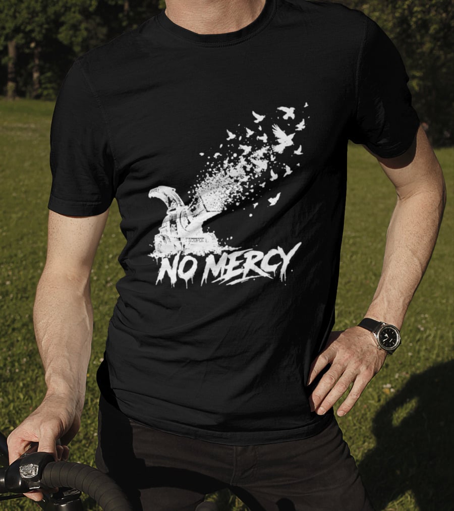 No Mercy Wood Chipper Bird Shredder T-Shirt