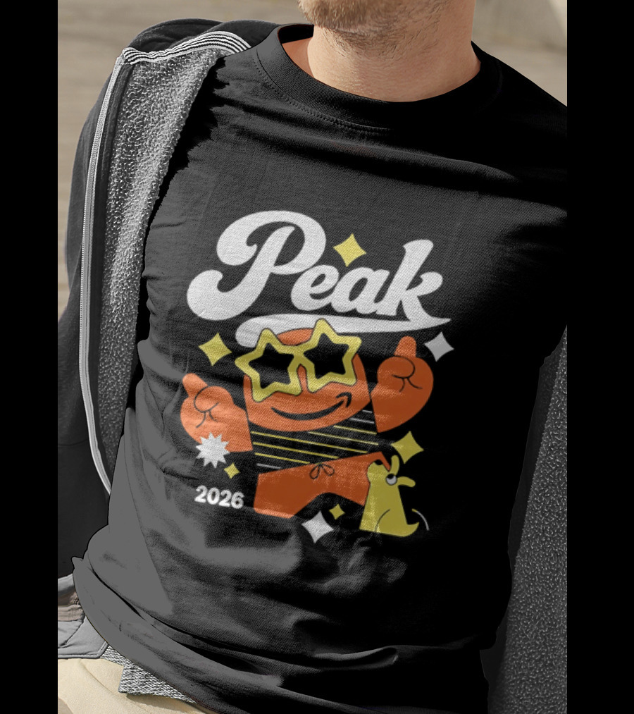 Peak 2026 Star Sunglasses Cartoon T-Shirt